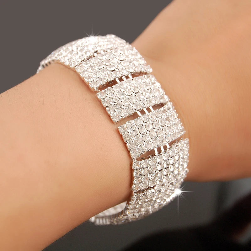 Bracelet Femme Luxe en Argent 925 – Cristaux Zircon Brillants | Bijou Mariage, Soirée ou Cérémonie Élégante