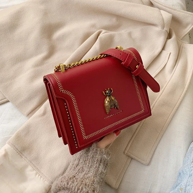 Sac à Main Femme Élégant Style Rétro – Design Abeille Dorée & Cuir de Qualité | Sac Bandoulière Chic et Tendance