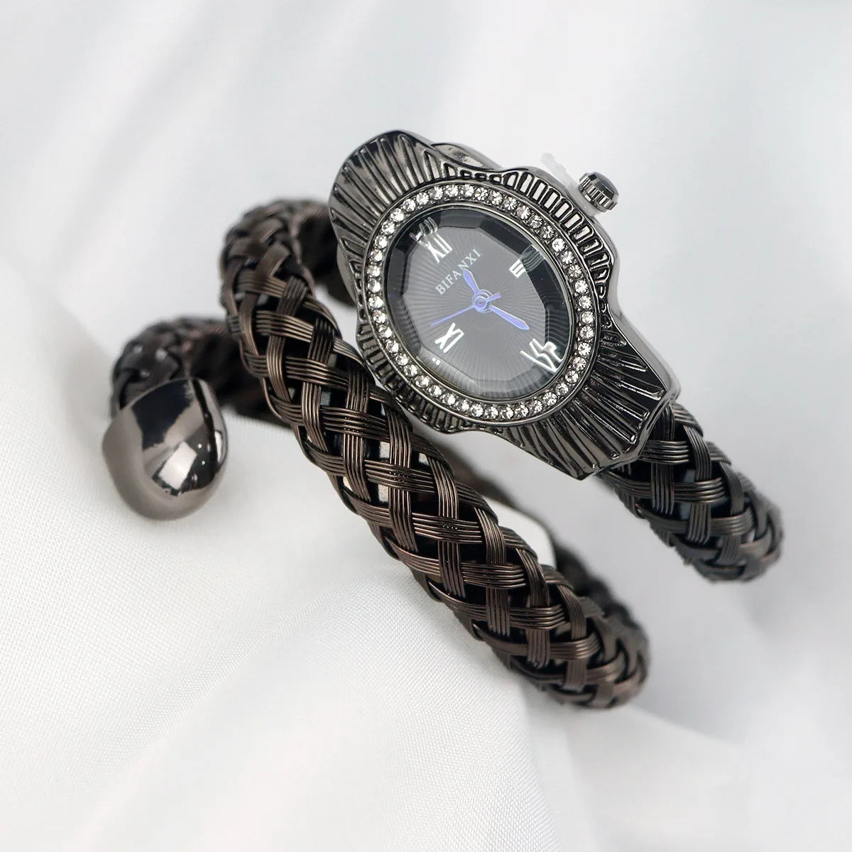 Montre Femme Serpent Élégante – Design Unique avec Pierre Bleue | Style Rétro & Luxe Intemporel