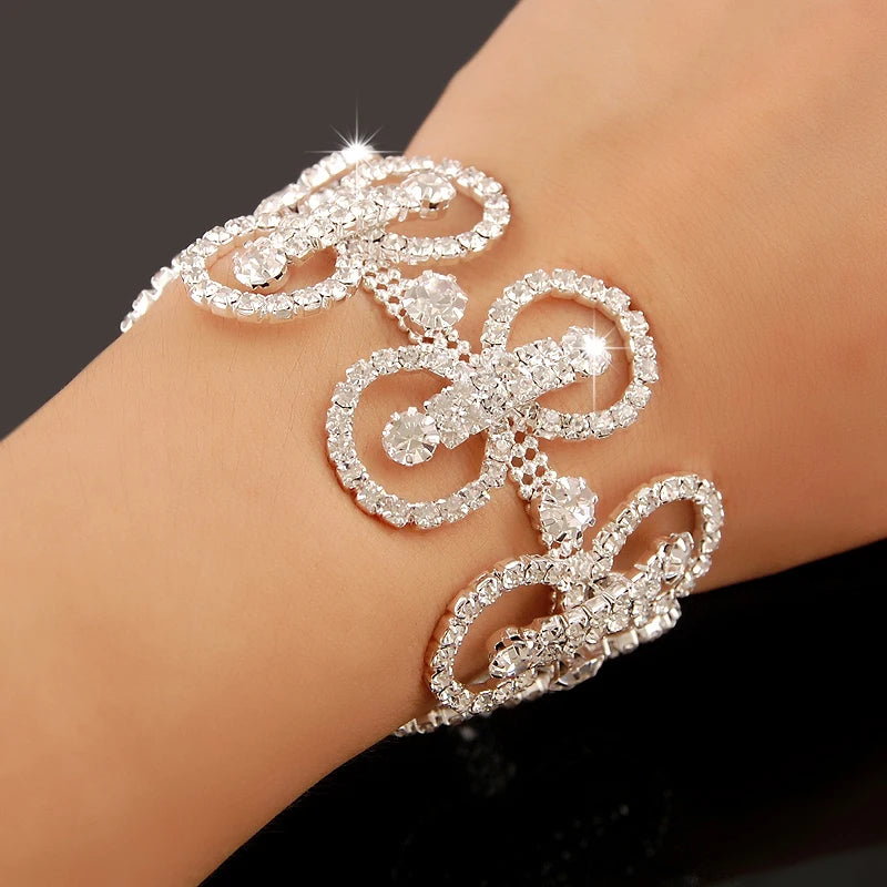 Bracelet Femme Luxe en Argent 925 – Cristaux Zircon Brillants | Bijou Mariage, Soirée ou Cérémonie Élégante