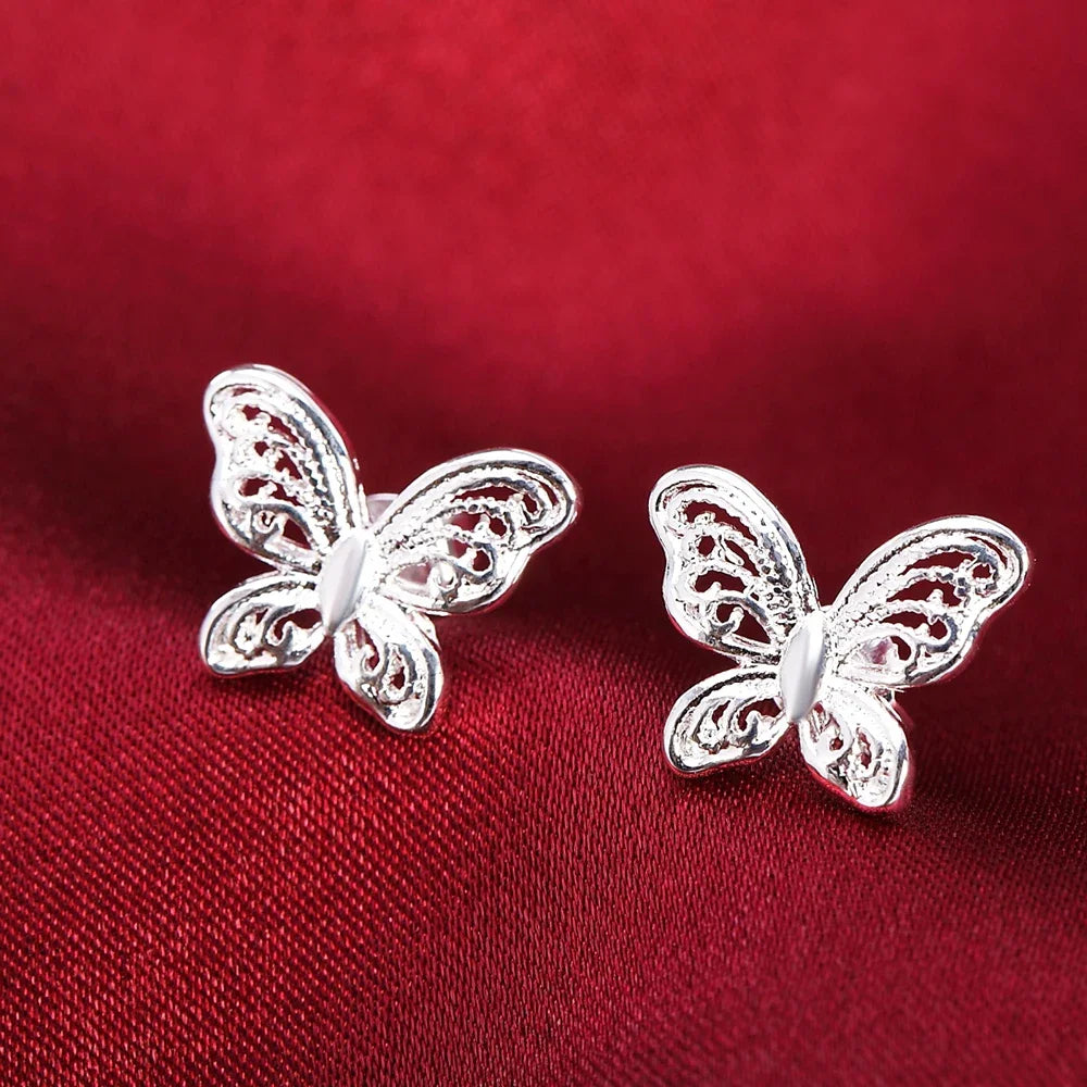 Boucles d’Oreilles Papillon en Argent 925 – Élégance Féminine & Charme Étincelant | Bijou de Luxe pour Femme