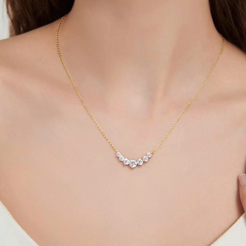 Collier U-Smile en Moissanite D VVS1 – Éclat Diamant, Argent Sterling 925, Luxe et Élégance Féminine