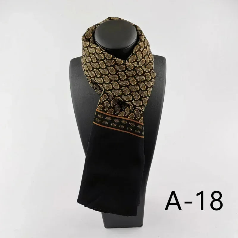 Foulard en Soie Homme & Femme – Élégant Motif Luxe | Écharpe Douce et Chic pour Printemps, Automne et Hiver