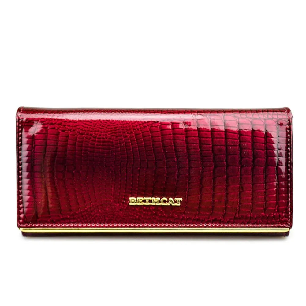 Portefeuille Femme en Cuir Véritable – Motif Crocodile Chic | Porte-Monnaie de Luxe Élégant et Pratique