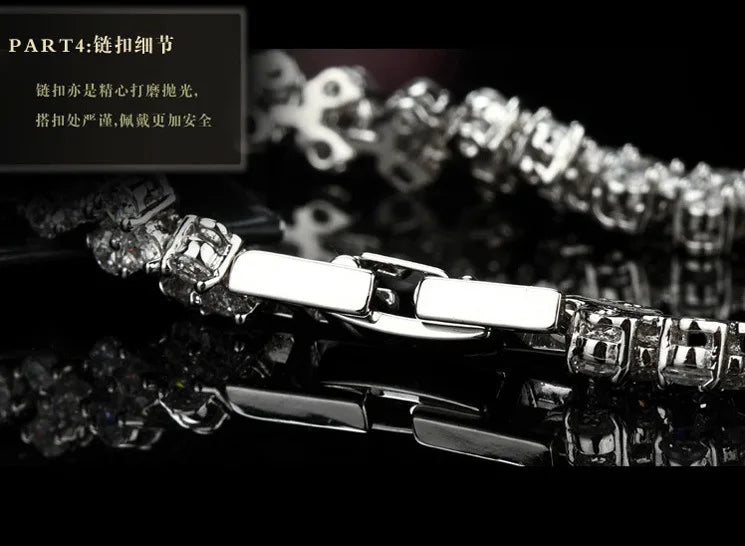 Bracelet Tennis Luxe en Argent 925 – Cristaux Zirconia Étincelants, Élégance et Raffinement Féminin