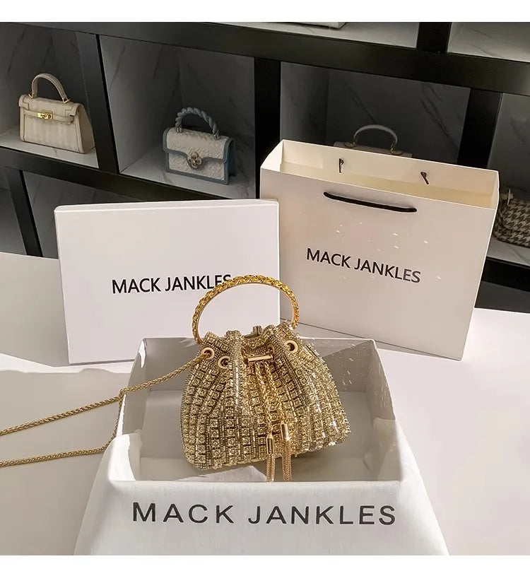 Sac de Soirée Luxe à Strass Cristal – Pochette Élégante Femme | Sac à Main Brillant pour Mariage, Soirée ou Cérémonie