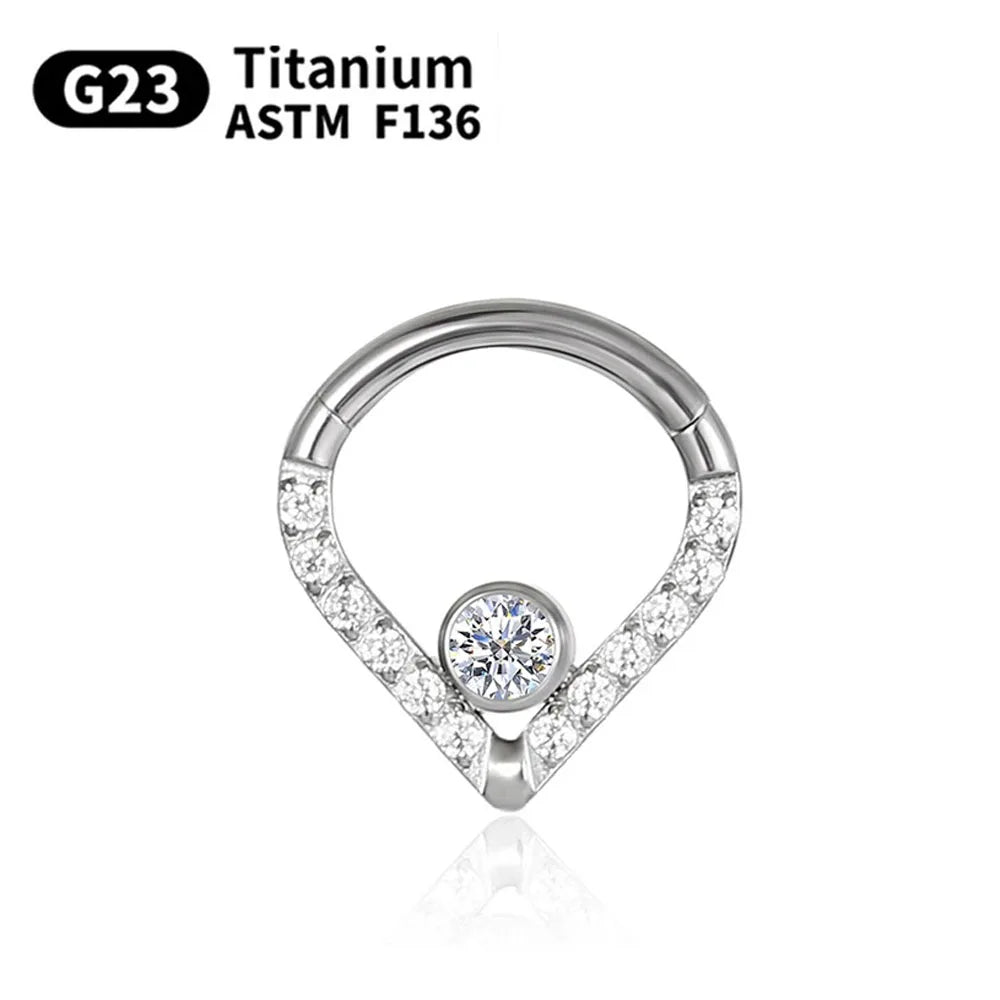 Ensemble de Piercings en Titane – Anneaux Cœur & D-Shape pour Nez, Lèvre et Oreille | Élégance & Confort Haut de Gamme