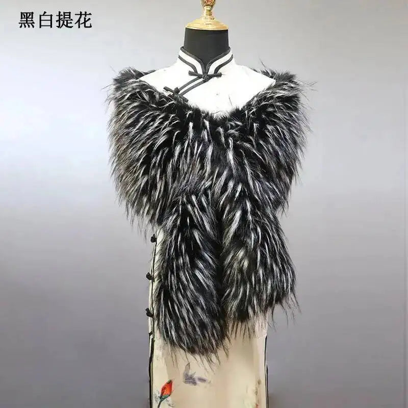 Châle Luxe Femme en Fausse Fourrure – Écharpe Douce et Élégante | Idéal Mariage, Soirée ou Hiver Chic