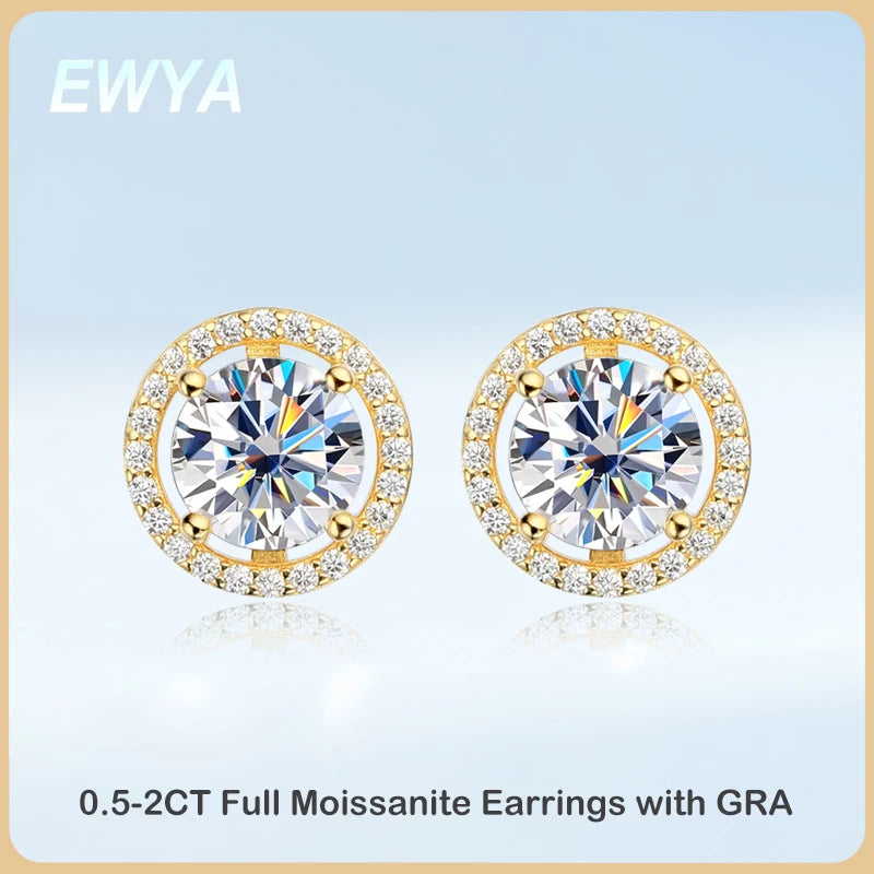 Boucles d’Oreilles Moissanite 2CT en Argent 925 – Éclat Diamant & Élégance Intemporelle | Bijoux de Luxe pour Femme