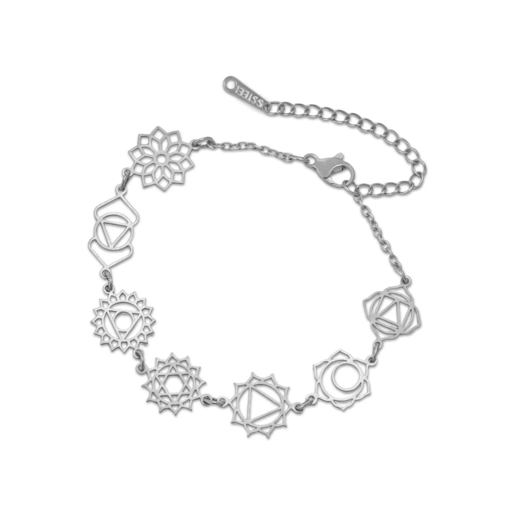 Bracelet 7 Chakras fleur de lotus – Acier inoxydable doré, énergie et équilibre intérieur 🌙