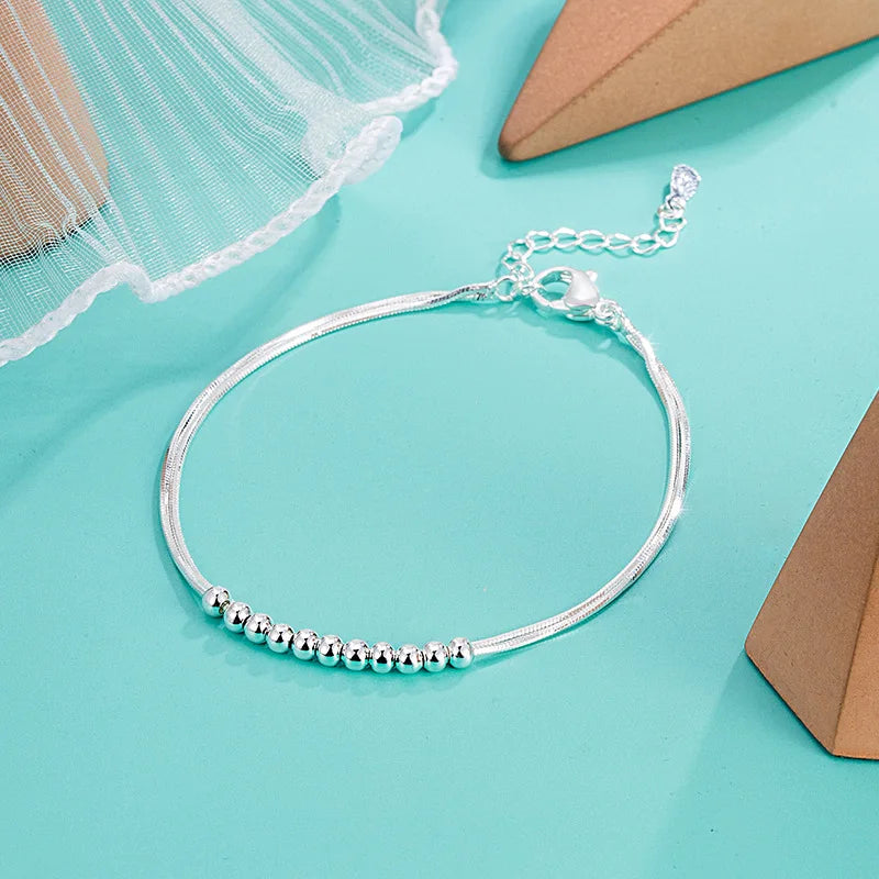 Bracelet de Cheville Femme en Argent 925 – Chaîne Éclatante avec Cristaux Zirconium | Bijou Élégant et Raffiné pour l’Été