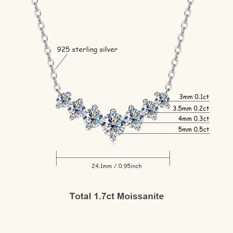 Collier U-Smile en Moissanite D VVS1 – Éclat Diamant, Argent Sterling 925, Luxe et Élégance Féminine
