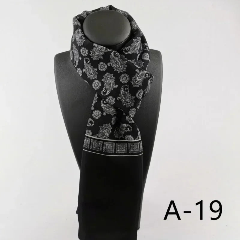 Foulard en Soie Homme & Femme – Élégant Motif Luxe | Écharpe Douce et Chic pour Printemps, Automne et Hiver