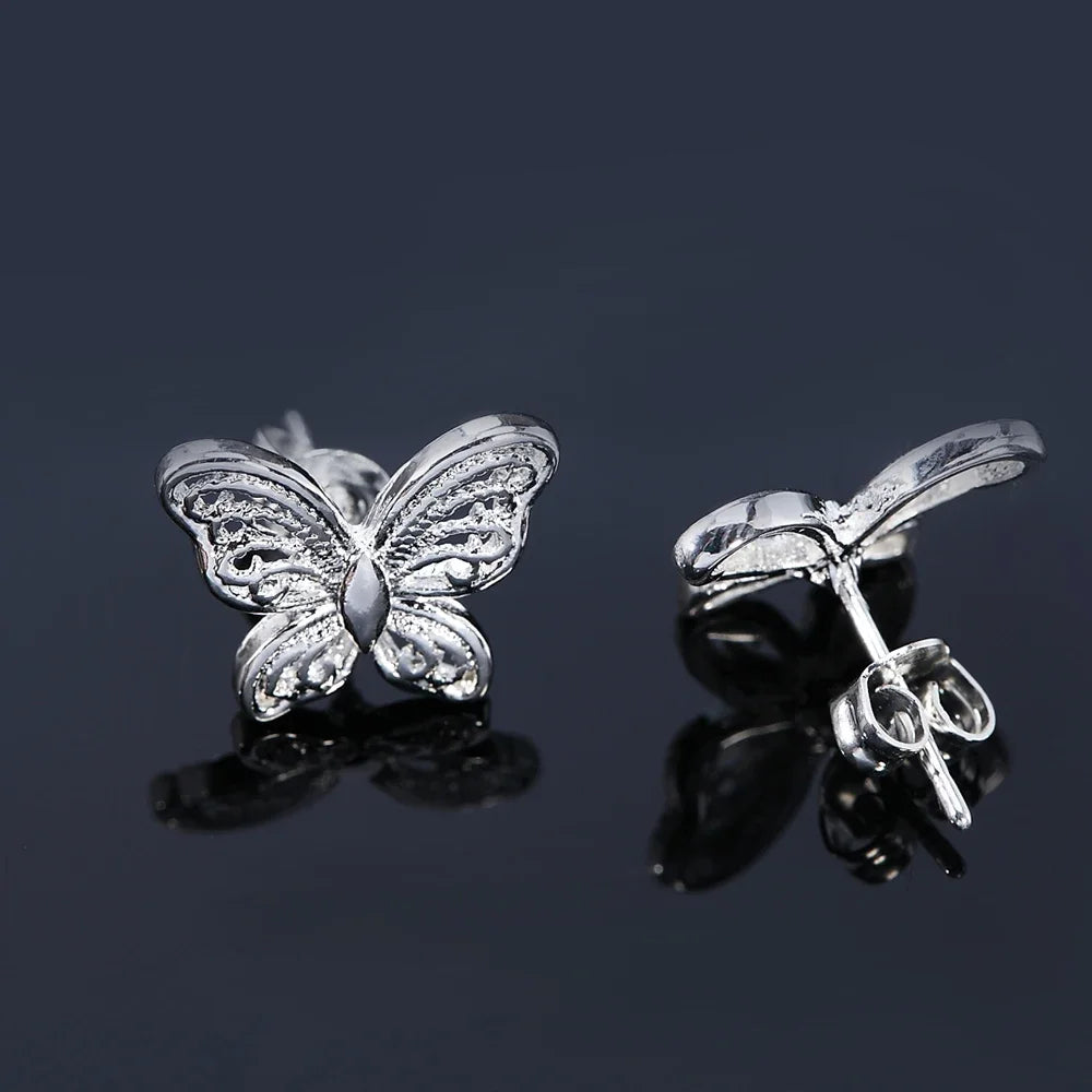 Boucles d’Oreilles Papillon en Argent 925 – Élégance Féminine & Charme Étincelant | Bijou de Luxe pour Femme