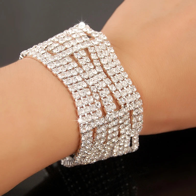 Bracelet Femme Luxe en Argent 925 – Cristaux Zircon Brillants | Bijou Mariage, Soirée ou Cérémonie Élégante