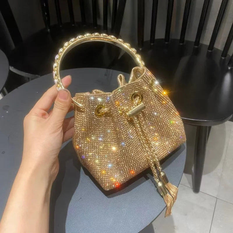Sac de Soirée Luxe à Strass Cristal – Pochette Élégante Femme | Sac à Main Brillant pour Mariage, Soirée ou Cérémonie