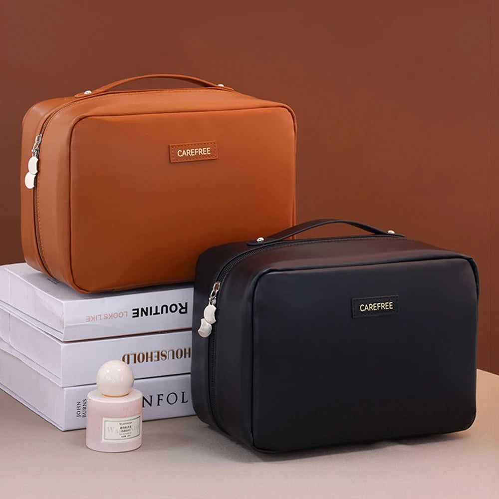 Trousse de Maquillage Femme Grande Capacité – Pochette de Voyage Multifonction en Cuir PU | Rangement Cosmétique Élégant et Pratique