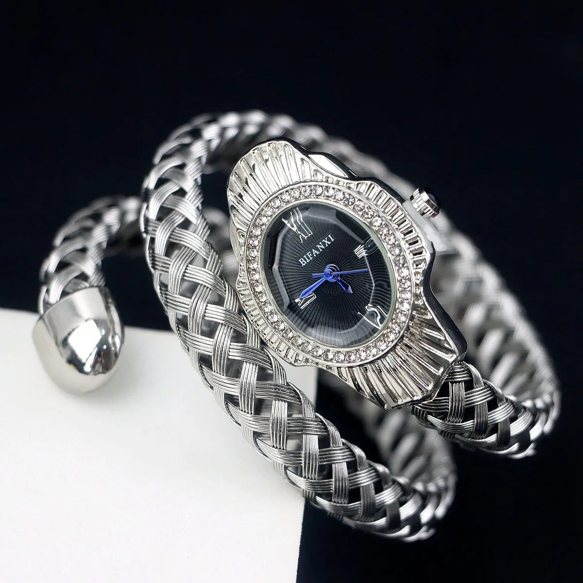 Montre Femme Serpent Élégante – Design Unique avec Pierre Bleue | Style Rétro & Luxe Intemporel