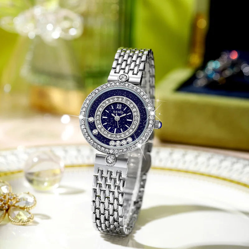 Montre Femme Élégante en Argent – Design Bracelet de Luxe en Acier Inoxydable | Mode & Raffinement au Quotidien
