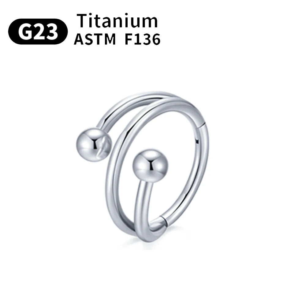 Ensemble de Piercings en Titane – Anneaux Cœur & D-Shape pour Nez, Lèvre et Oreille | Élégance & Confort Haut de Gamme