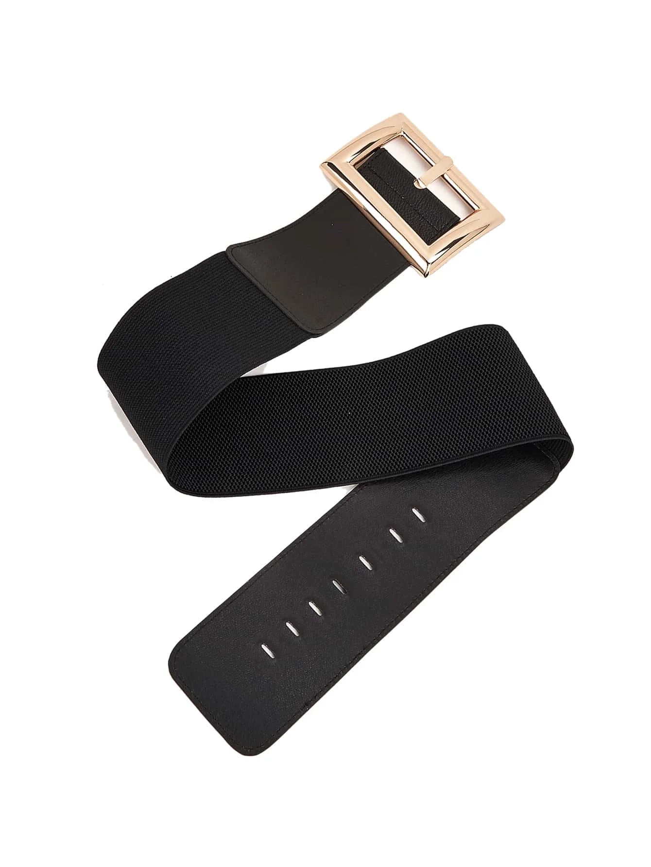 Ceinture Large Femme Élastique avec Boucle Carrée – Accessoire Chic pour Robes, Manteaux & Tenues Élégantes
