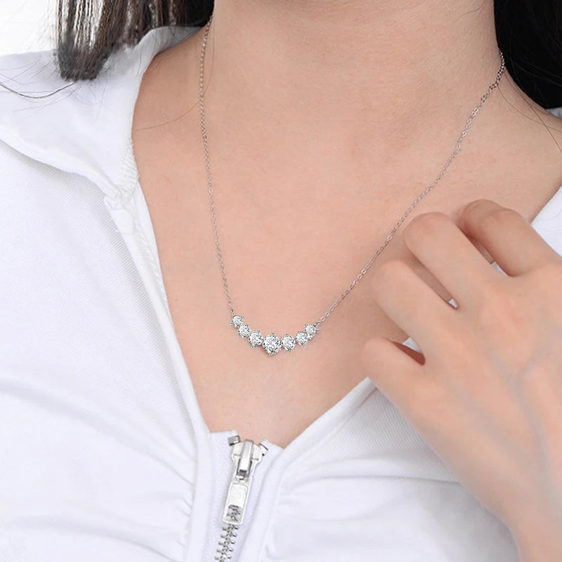 Collier U-Smile en Moissanite D VVS1 – Éclat Diamant, Argent Sterling 925, Luxe et Élégance Féminine