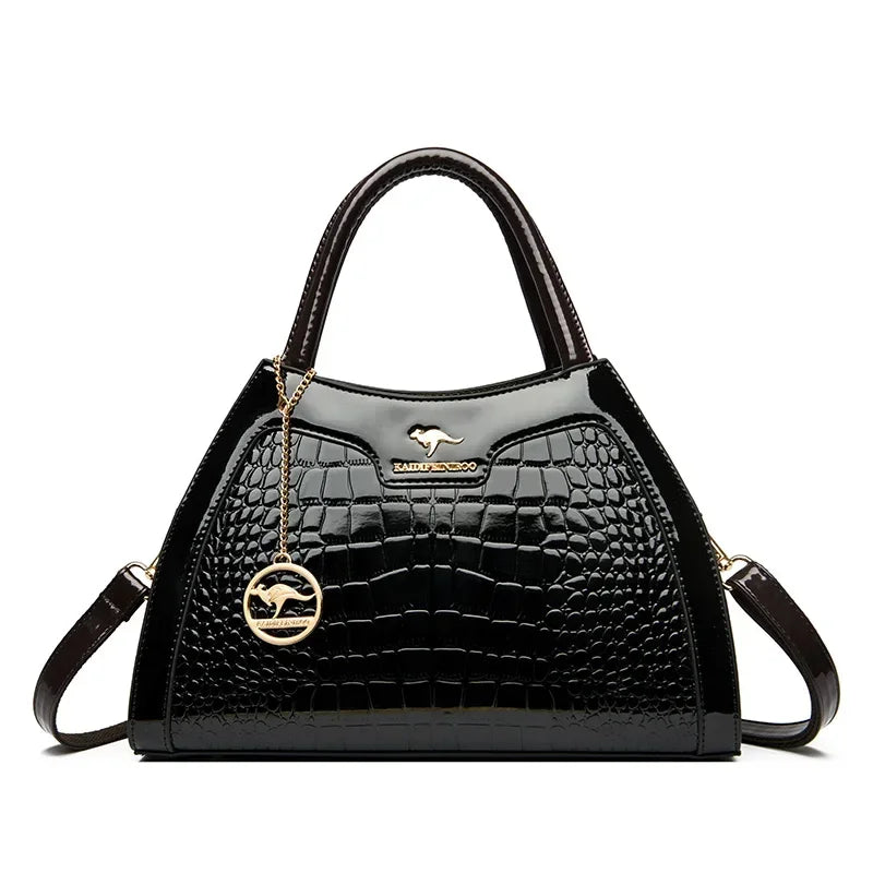 Sac à Main Femme Élégance Croco – Cuir Verni Luxe & Design Sophistiqué