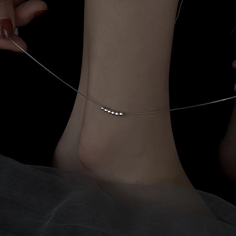 Bracelet de Cheville Femme en Argent 925 – Chaîne Éclatante avec Cristaux Zirconium | Bijou Élégant et Raffiné pour l’Été