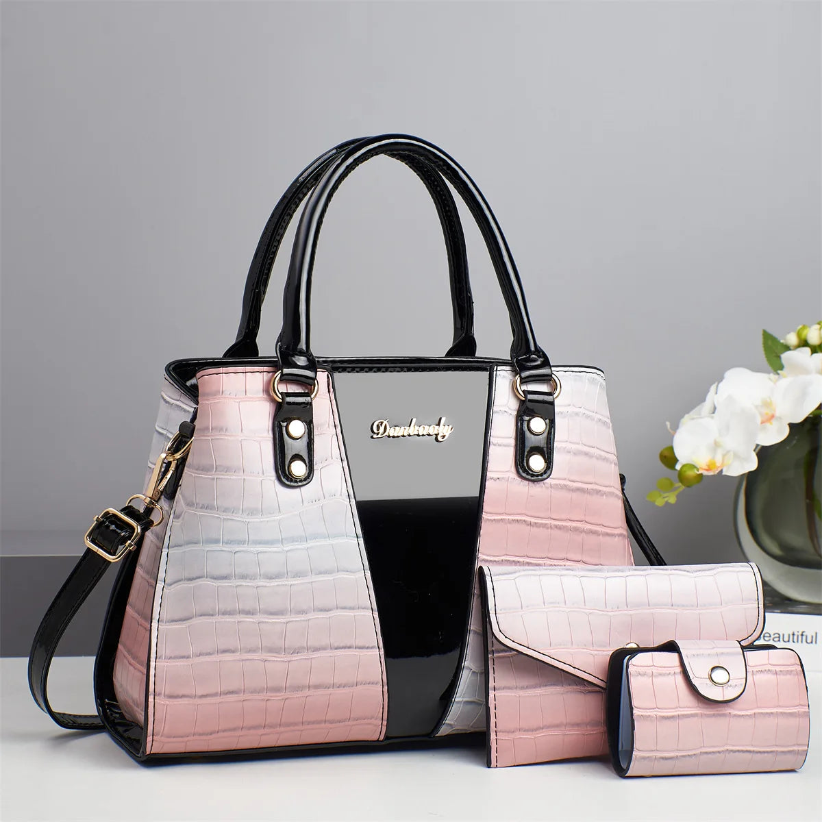 Ensemble de sacs à main de créateur – 3 pièces élégantes et pratiques pour femmes modernes.