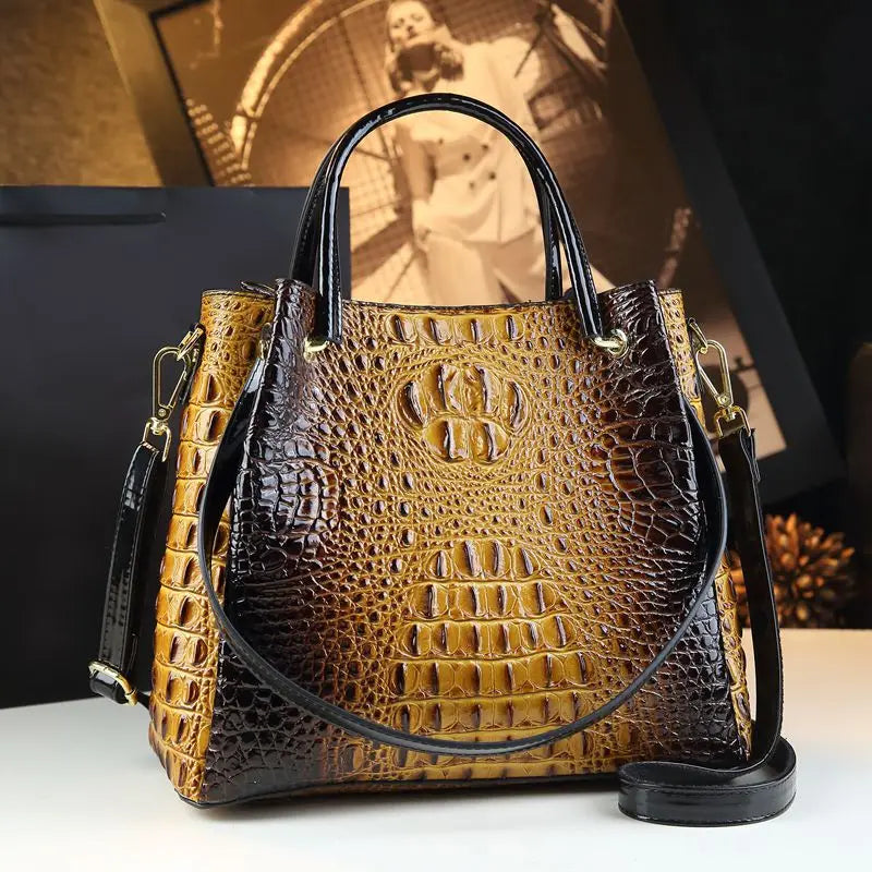 Alliez style et praticité avec ce somptueux sac à main en cuir véritable.
Son design chic au motif crocodile et ses finitions soignées en font un accessoire incontournable pour toutes les femmes modernes.