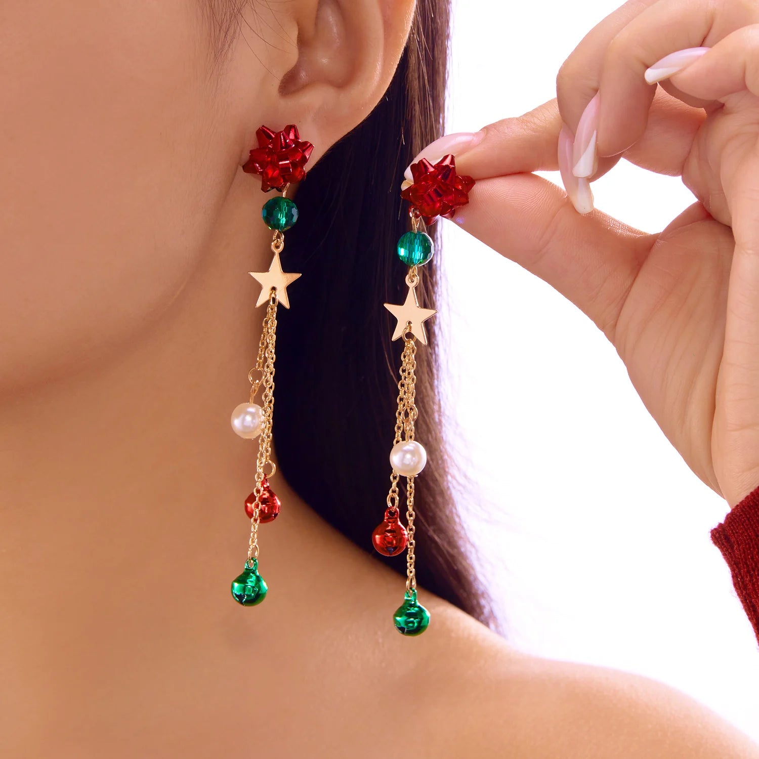 Boucles d’Oreilles Esprit Noël – Sapin, Flocon & Sucre d’Orge 🎄✨