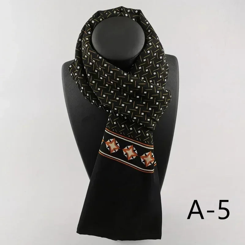 Foulard en Soie Homme & Femme – Élégant Motif Luxe | Écharpe Douce et Chic pour Printemps, Automne et Hiver