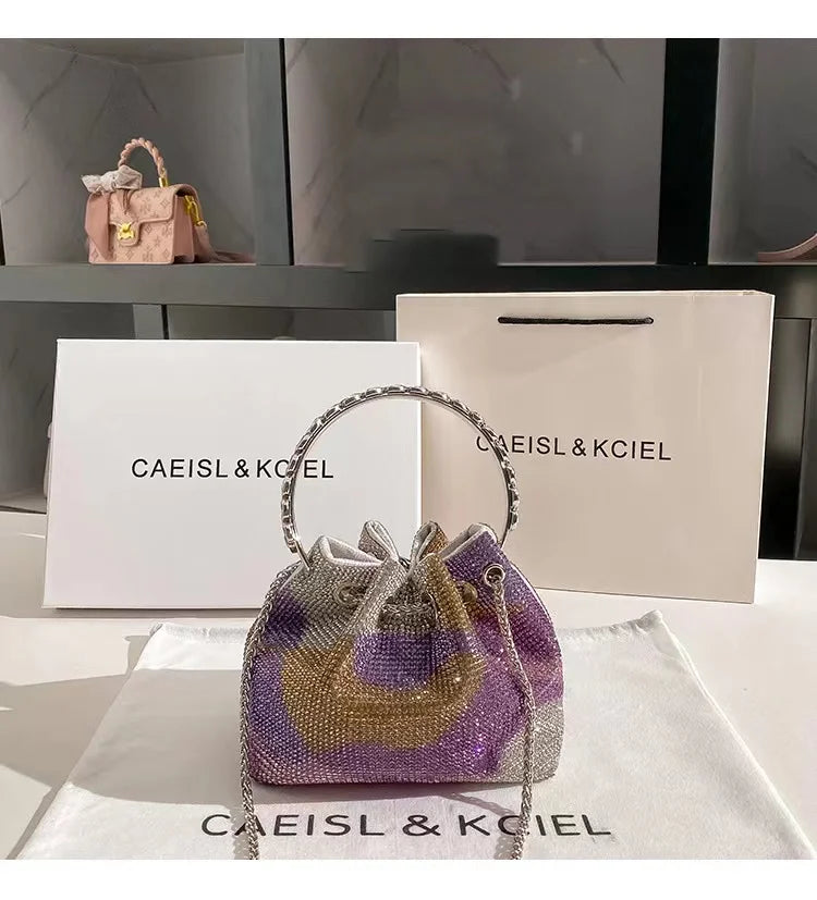 Sac de Soirée Luxe à Strass Cristal – Pochette Élégante Femme | Sac à Main Brillant pour Mariage, Soirée ou Cérémonie