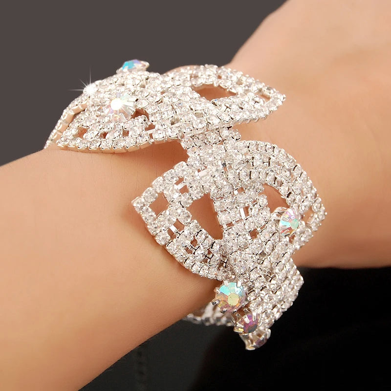 Bracelet Femme Luxe en Argent 925 – Cristaux Zircon Brillants | Bijou Mariage, Soirée ou Cérémonie Élégante