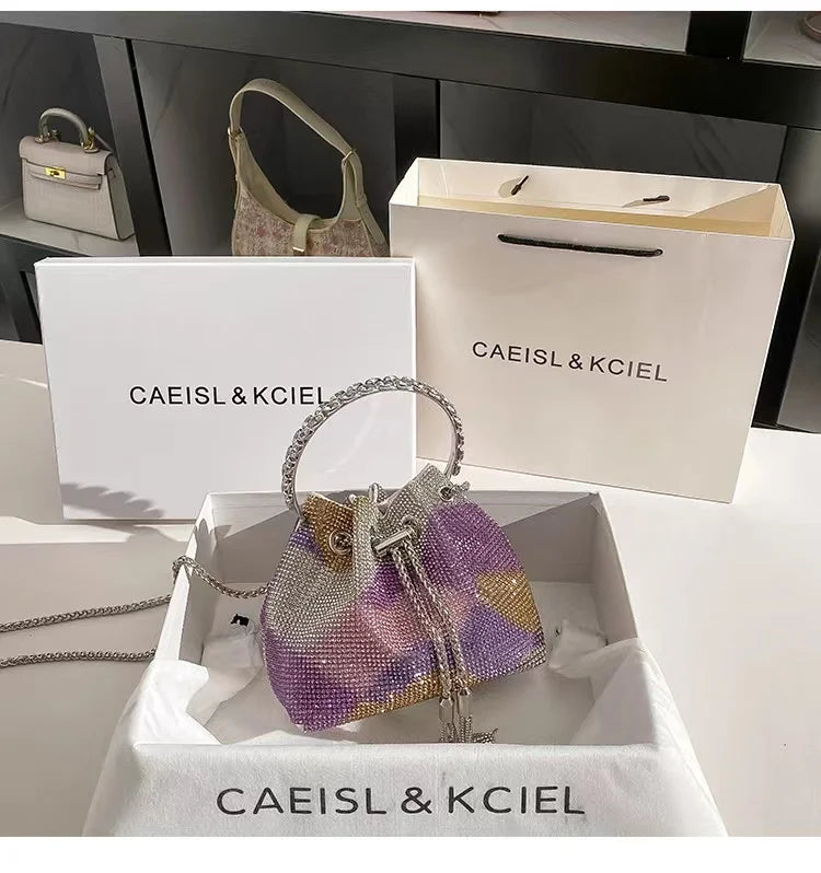 Sac de Soirée Luxe à Strass Cristal – Pochette Élégante Femme | Sac à Main Brillant pour Mariage, Soirée ou Cérémonie