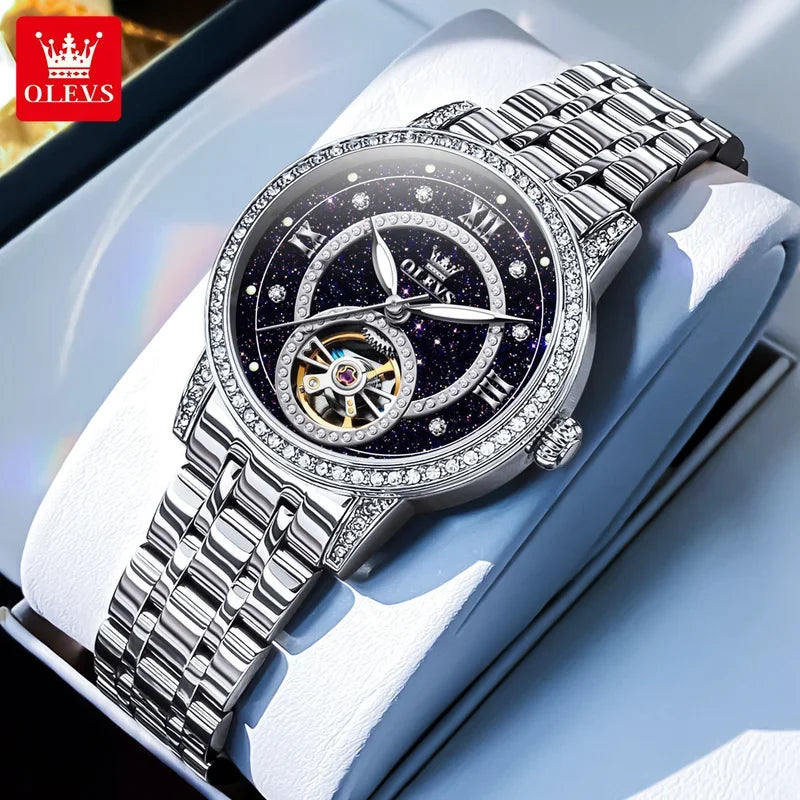 Montre Automatique Femme Luxe – Design Squelette & Détails Diamants | Élégante, Brillante et Intemporelle