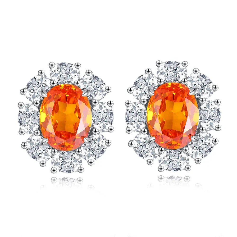 Boucles d’Oreilles Moissanite & Aigue-Marine en Platine PT950 – Éclat Précieux et Élégance Intemporelle