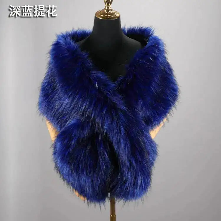 Châle Luxe Femme en Fausse Fourrure – Écharpe Douce et Élégante | Idéal Mariage, Soirée ou Hiver Chic