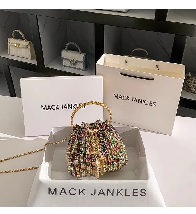 Sac de Soirée Luxe à Strass Cristal – Pochette Élégante Femme | Sac à Main Brillant pour Mariage, Soirée ou Cérémonie