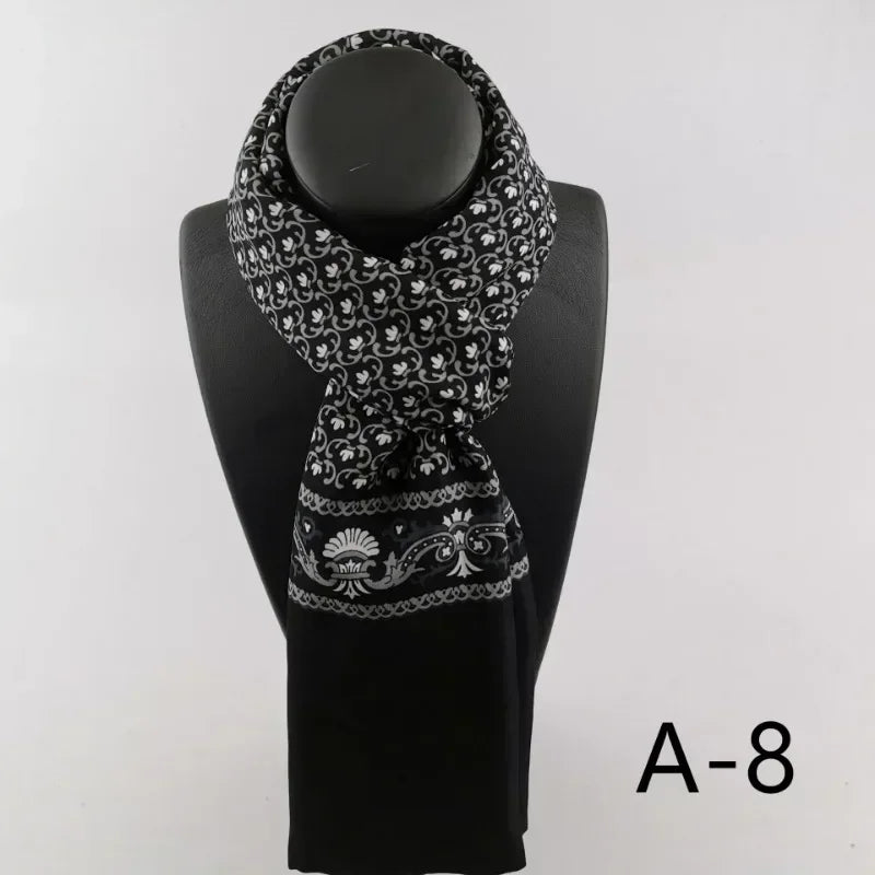 Foulard en Soie Homme & Femme – Élégant Motif Luxe | Écharpe Douce et Chic pour Printemps, Automne et Hiver