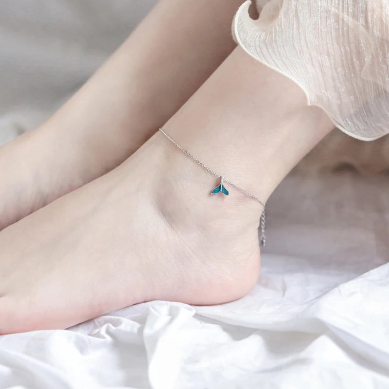 Bracelet de Cheville Femme en Argent 925 – Chaîne Éclatante avec Cristaux Zirconium | Bijou Élégant et Raffiné pour l’Été