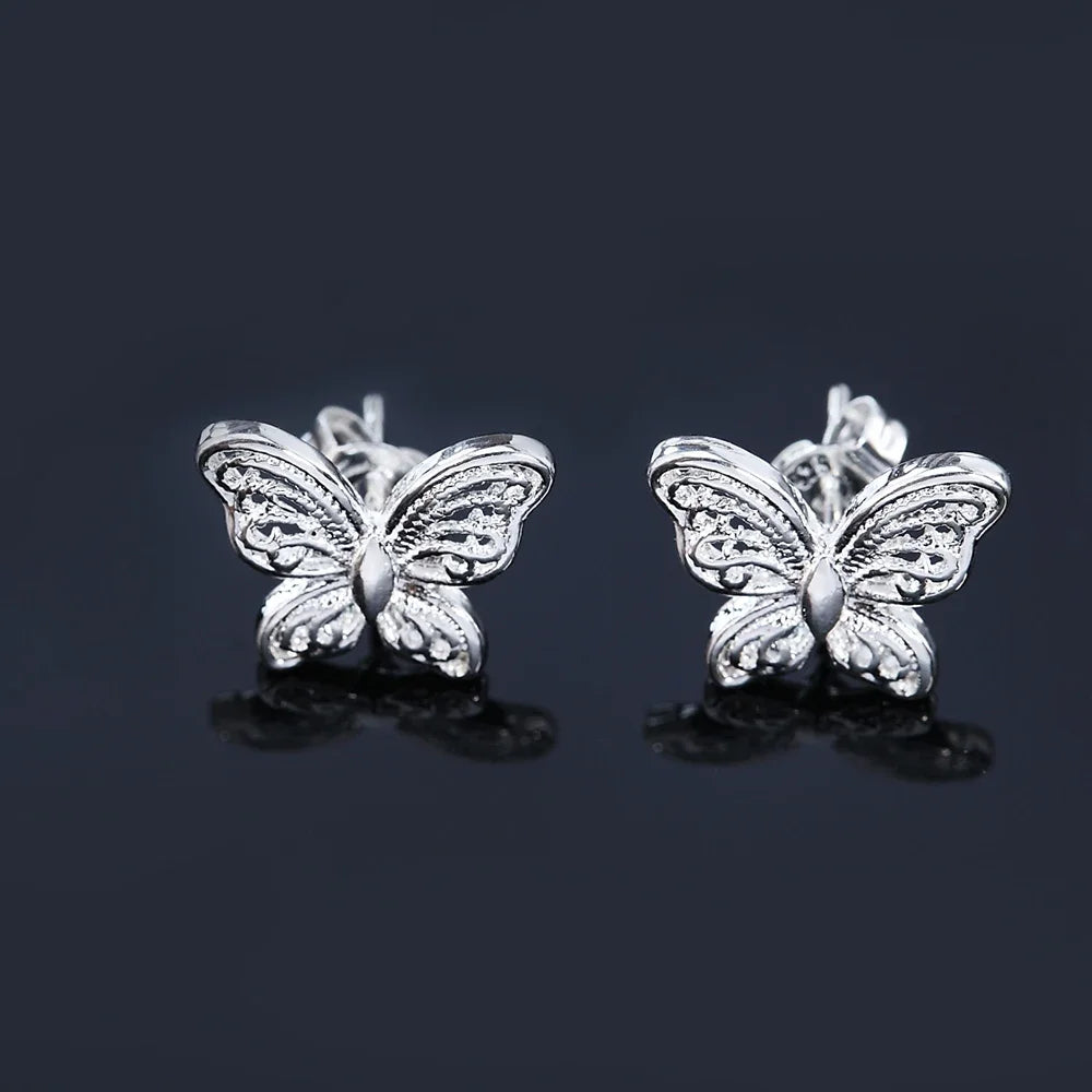 Boucles d’Oreilles Papillon en Argent 925 – Élégance Féminine & Charme Étincelant | Bijou de Luxe pour Femme