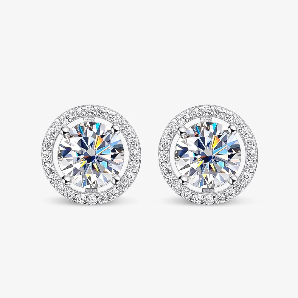 Boucles d’Oreilles Moissanite 2CT en Argent 925 – Éclat Diamant & Élégance Intemporelle | Bijoux de Luxe pour Femme