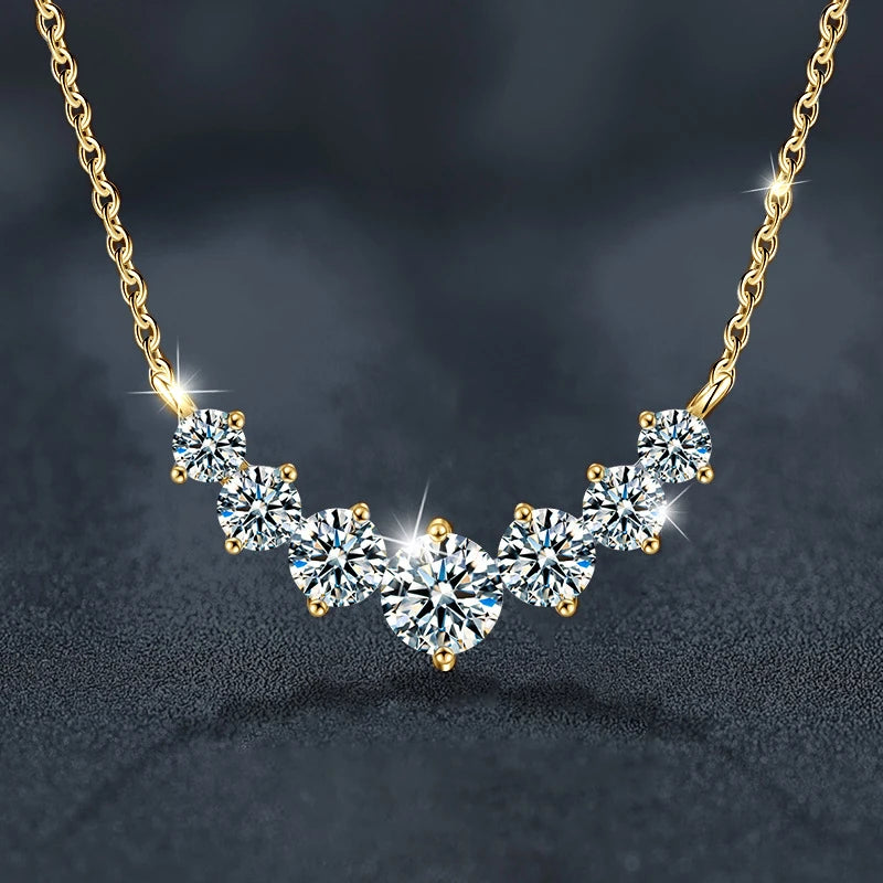 Collier U-Smile en Moissanite D VVS1 – Éclat Diamant, Argent Sterling 925, Luxe et Élégance Féminine