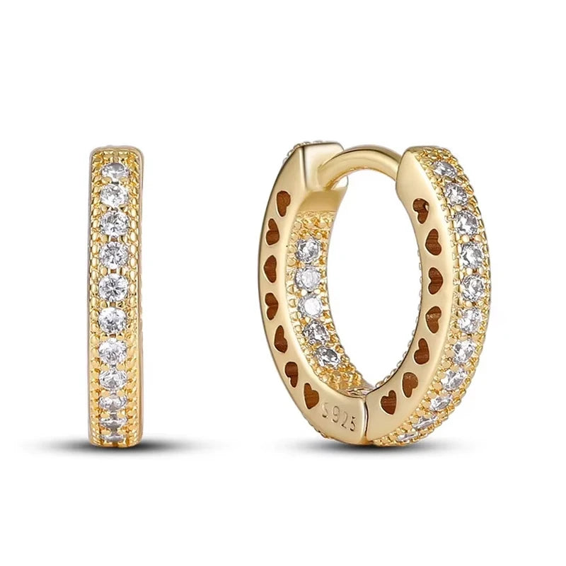 Boucles d’Oreilles Créoles Scintillantes en Argent 925 – Zircons Multicolores & Design Élégant | Bijou Hypoallergénique de Luxe pour Femme