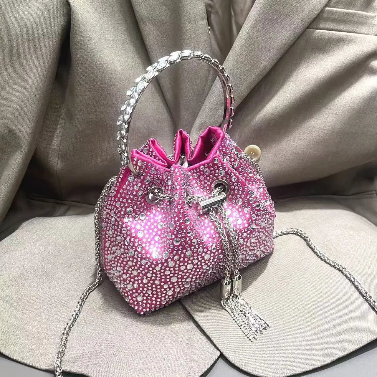 Sac de Soirée Luxe à Strass Cristal – Pochette Élégante Femme | Sac à Main Brillant pour Mariage, Soirée ou Cérémonie