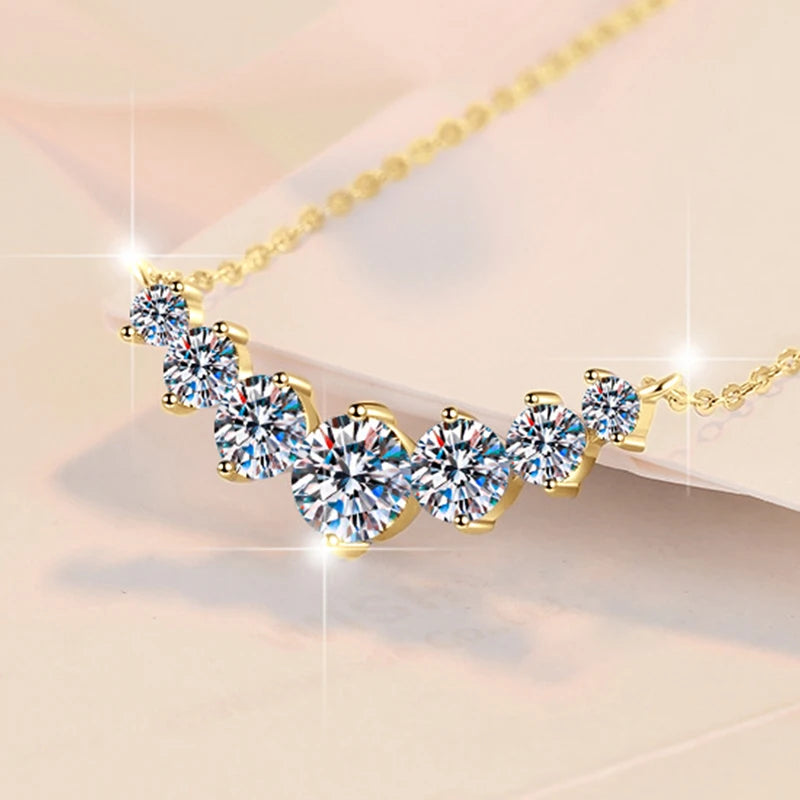 Collier U-Smile en Moissanite D VVS1 – Éclat Diamant, Argent Sterling 925, Luxe et Élégance Féminine